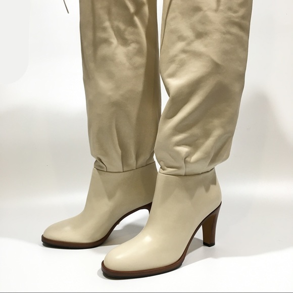 Gucci Lisa Over the Knee Leather Boots -Vintage White -US 7 -NIB - Picture 4 of 13